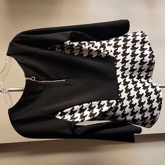 Houndstooth Peplum Top/Blouse 🖤 - Picture 2 of 9